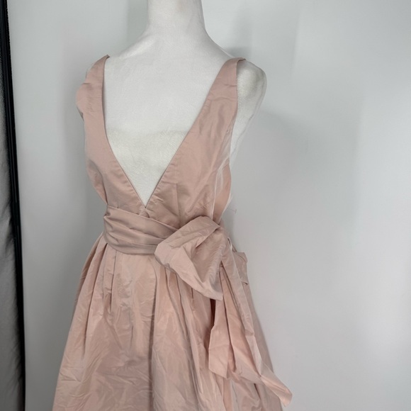 NWT ZARA VOLUMINOUS MIDI DRESS WITH BOW BELT PINK Size XS - Picture 6 of 14